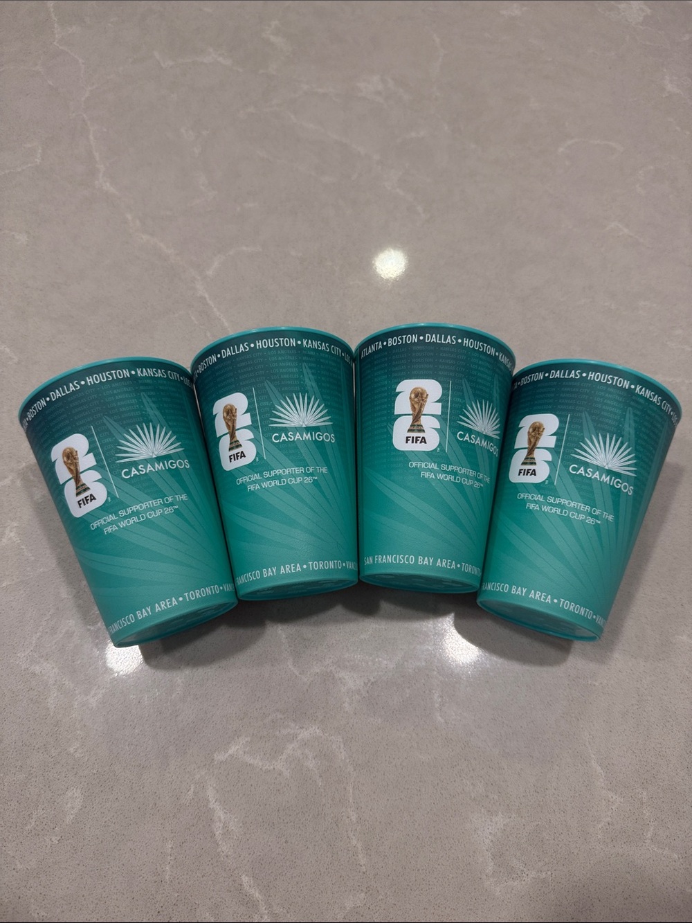 4 FIFA World Cup 2026 Casamigos 16oz Plastic Drinking Cups